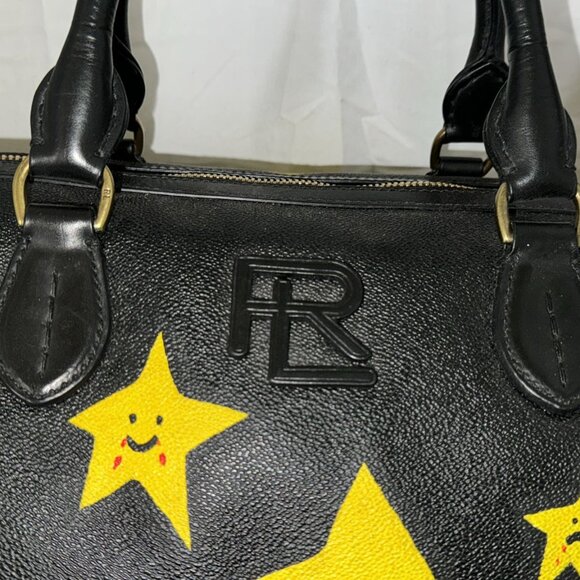 Ralph Lauren RRL Handmade Black Pebbled Leather Duffle Bag Travel Bag - Picture 12 of 17